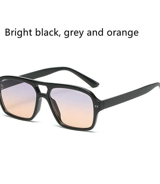 Retro Double Bridge Polygonal Sunglasses For Men And Women
