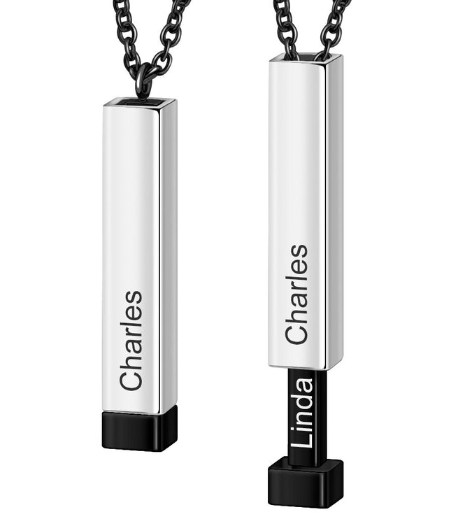 Customize Lovers Name Stainless Steel Necklace Remember Your Most Meaningful Phrase Word