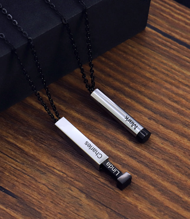 Customize Lovers Name Stainless Steel Necklace Remember Your Most Meaningful Phrase Word