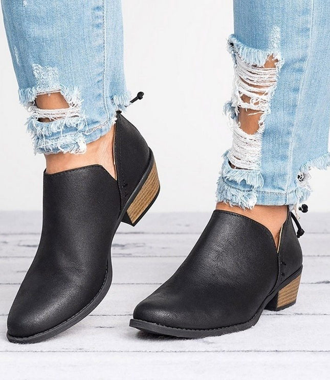 Autumn Women Shoes Retro High Heel Ankle Boots