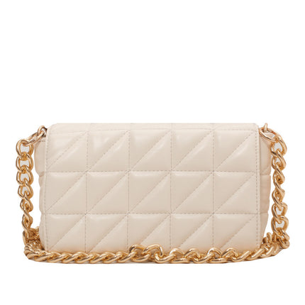 Large Underarm Bag Soft Leather Black Diamond Chain Bag