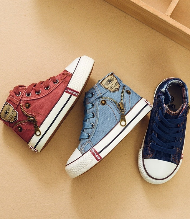 Autumn Expert Skill Children Casual Shoes Boys Girls Sport Shoes Breathable Denim Sneakers Kids Canvas Shoes Baby Boots