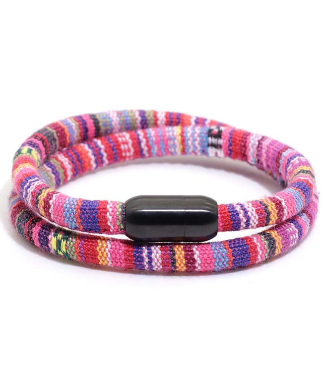 Bohemian Mens Stainless Steel Magnet Accessories Charm Bracelet