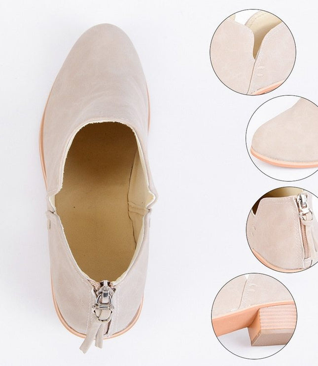 Autumn Women Shoes Retro High Heel Ankle Boots