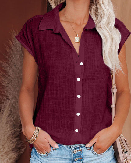 Women's Solid Color Single Breasted Shirt