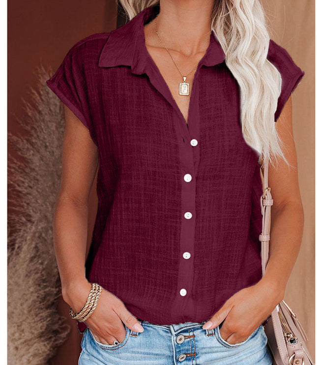 Women's Solid Color Single Breasted Shirt