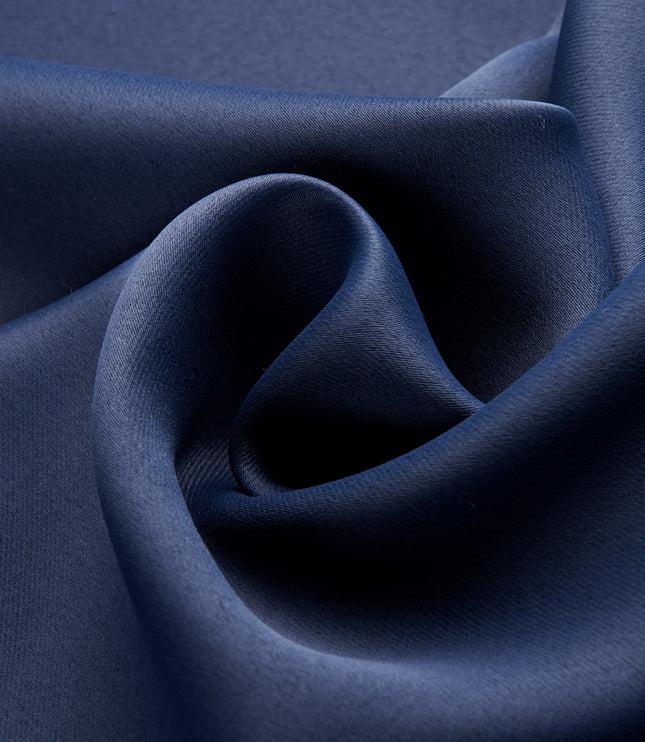 Dark Blue Bedroom Blackout Fabric Printed Curtains
