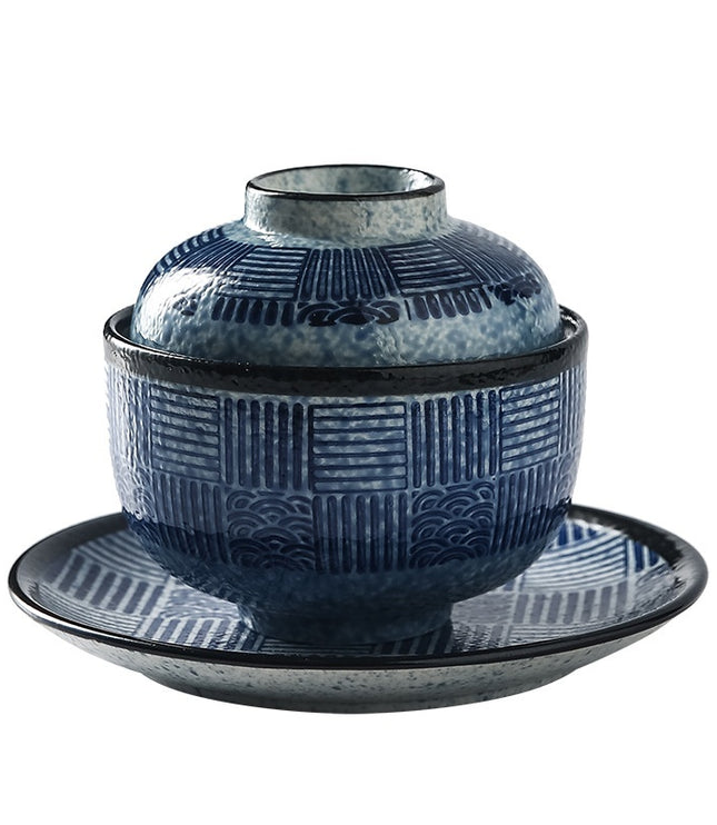 Japanese Style Tableware Ceramic Soup Bowl With Lid Tureen
