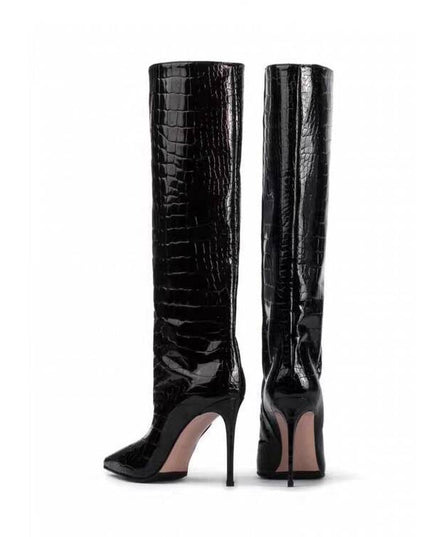 High Heel Shoes Suede Large Tube Circumference High Leg Boot