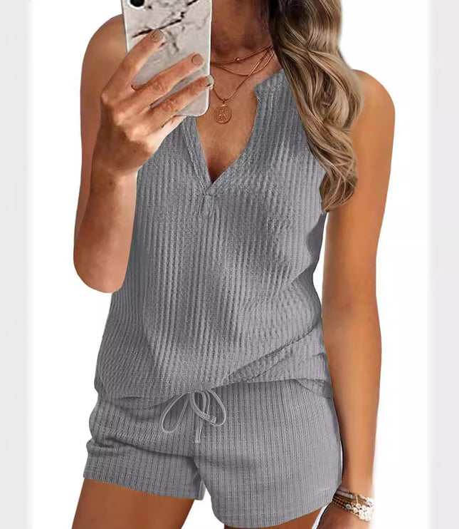 Ladies Loose Fashion Sports V-neck Women's Suit