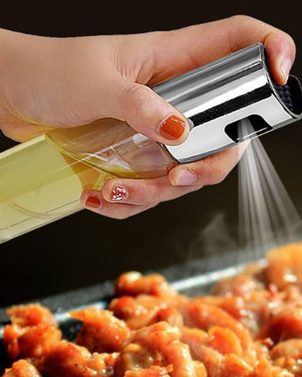 BBQ Healthy Kitchen Cooking Oil Vinegar Spray Bottle Push Type Oil Spray BottlePump Oil Tank Leakproof BBQ Sprayer BBQ Tools Kitchen Gadgets