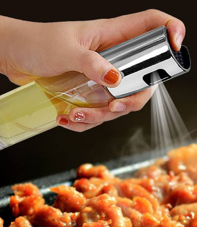 BBQ Healthy Kitchen Cooking Oil Vinegar Spray Bottle Push Type Oil Spray BottlePump Oil Tank Leakproof BBQ Sprayer BBQ Tools Kitchen Gadgets