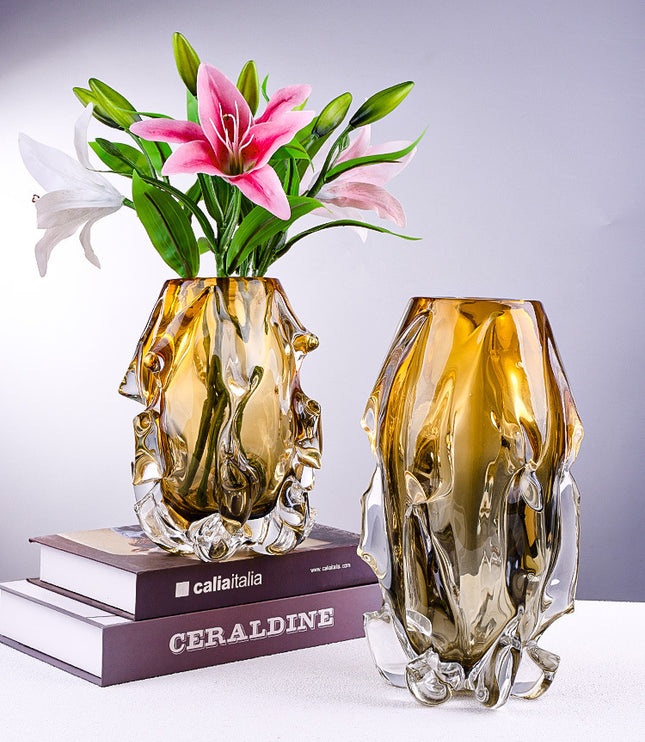 Creative Crystal Glass Vase Flower Arrangement Art Ornaments