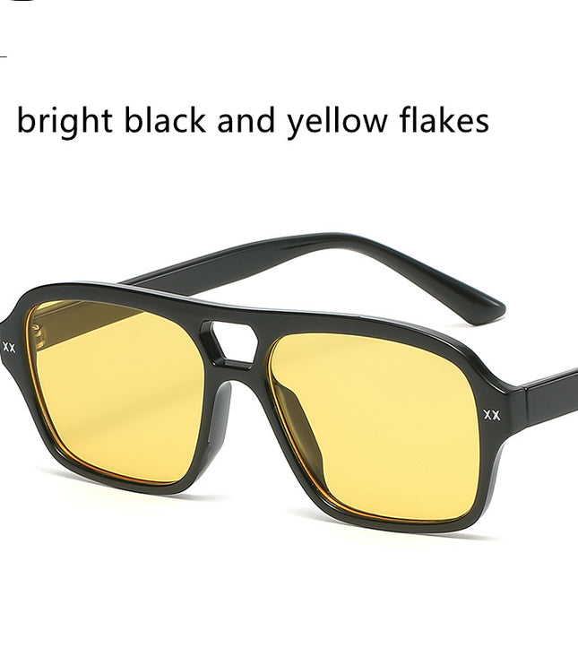 Retro Double Bridge Polygonal Sunglasses For Men And Women