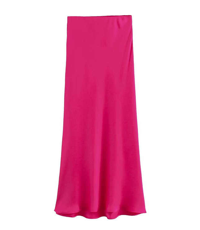 Women's Fashionable Silk Satin High Waist Skirt