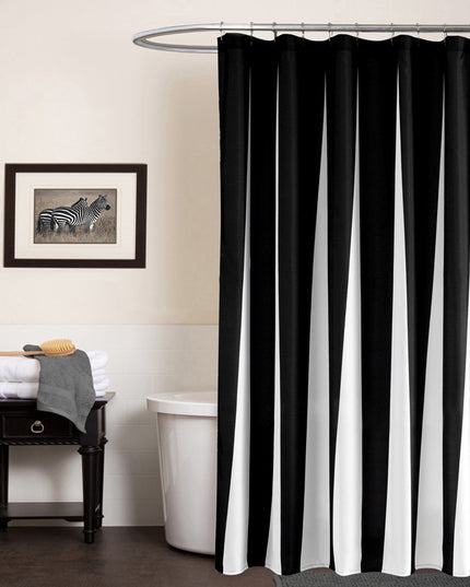 Shower Curtain Black And White Keys Printing