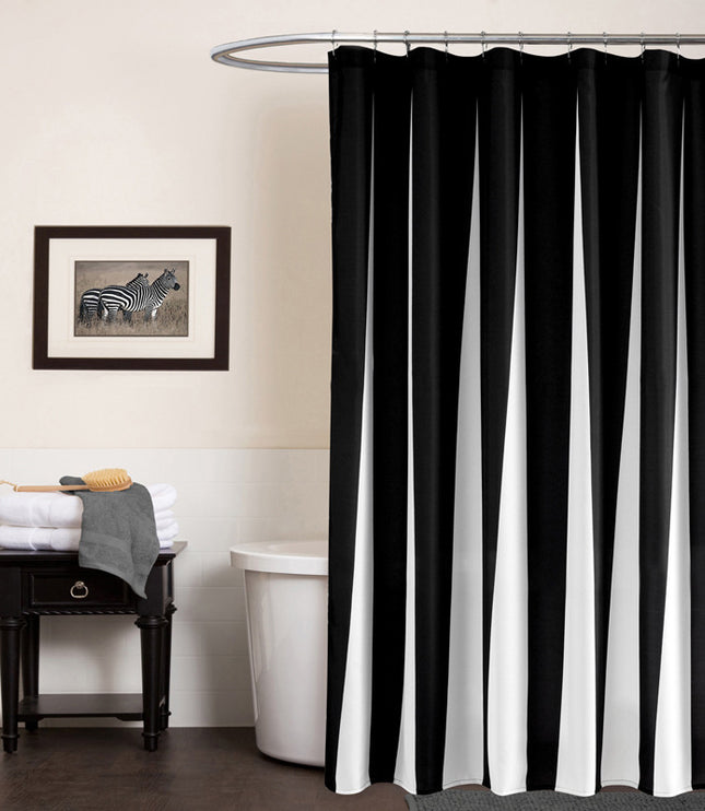 Shower Curtain Black And White Keys Printing
