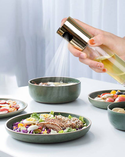 BBQ Healthy Kitchen Cooking Oil Vinegar Spray Bottle Push Type Oil Spray BottlePump Oil Tank Leakproof BBQ Sprayer BBQ Tools Kitchen Gadgets