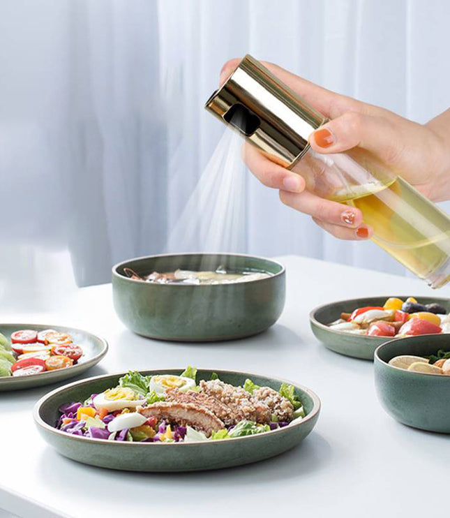 BBQ Healthy Kitchen Cooking Oil Vinegar Spray Bottle Push Type Oil Spray BottlePump Oil Tank Leakproof BBQ Sprayer BBQ Tools Kitchen Gadgets