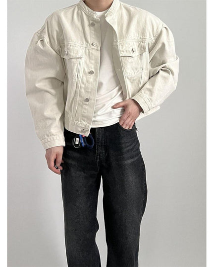 Loose Lapel Short Denim Coat