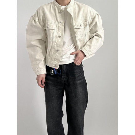 Loose Lapel Short Denim Coat