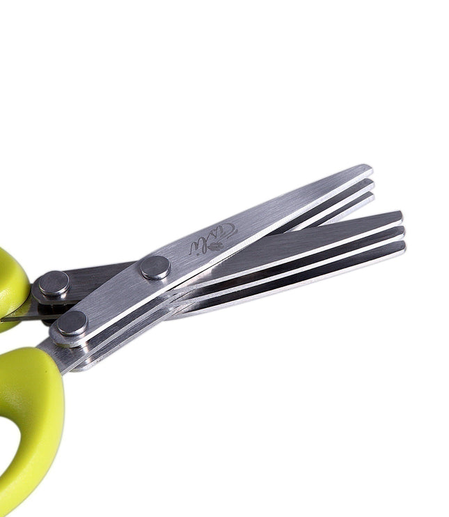 Multifunctional Multi-layer Green Onion Scissors Stainless Steel Onion Cutting Knife Herb Seaweed Spice Scissors Kitchen Scissor Kitchen Gadgets