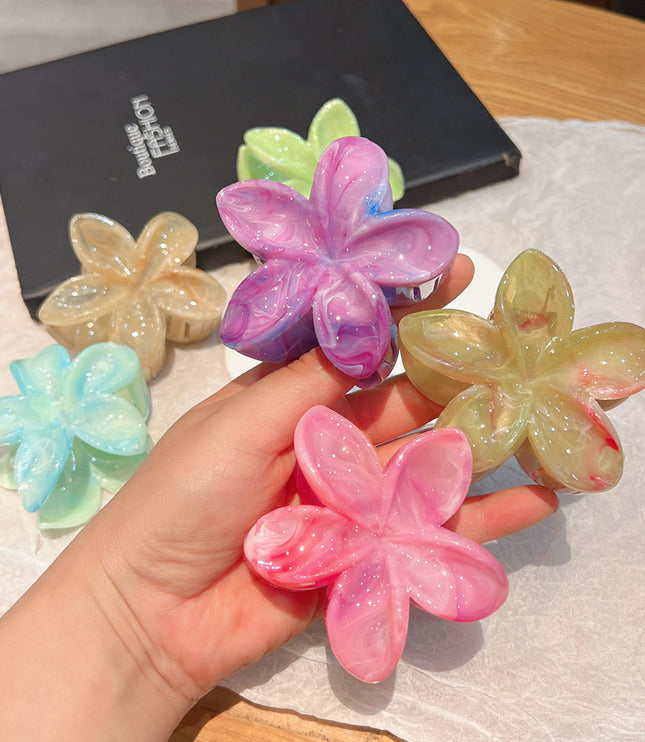 8cm Plumeria Rubra Grip Marble Blooming Pattern