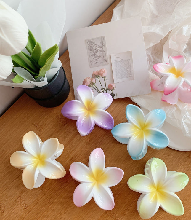 Muweordy Plumeria Hair Clips Flower Hair Clip Trendy Hair Claw Clip Popular Hair Catch Korean Hair Accessories For Women