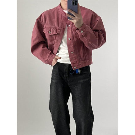 Loose Lapel Short Denim Coat