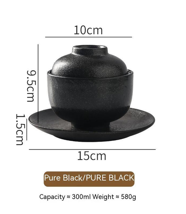 Japanese Style Tableware Ceramic Soup Bowl With Lid Tureen