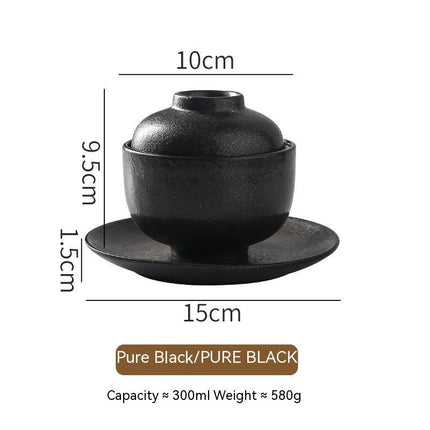 Japanese Style Tableware Ceramic Soup Bowl With Lid Tureen