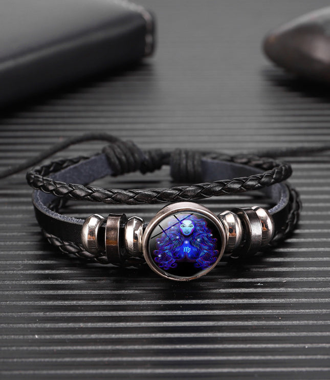 Zodiac Constellation Bracelet Braided Design Bracelet For Men Women Kids