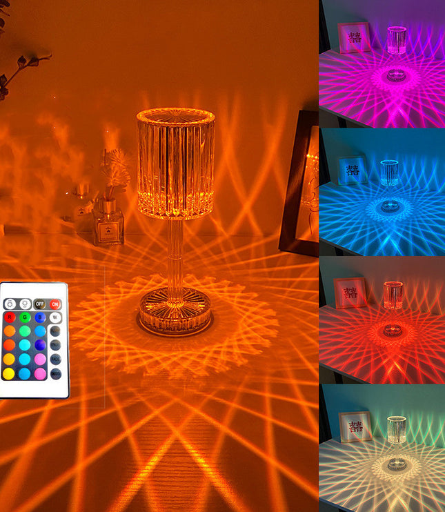 Crystal Diamond Line Atmosphere Remote Control Touch Night Light