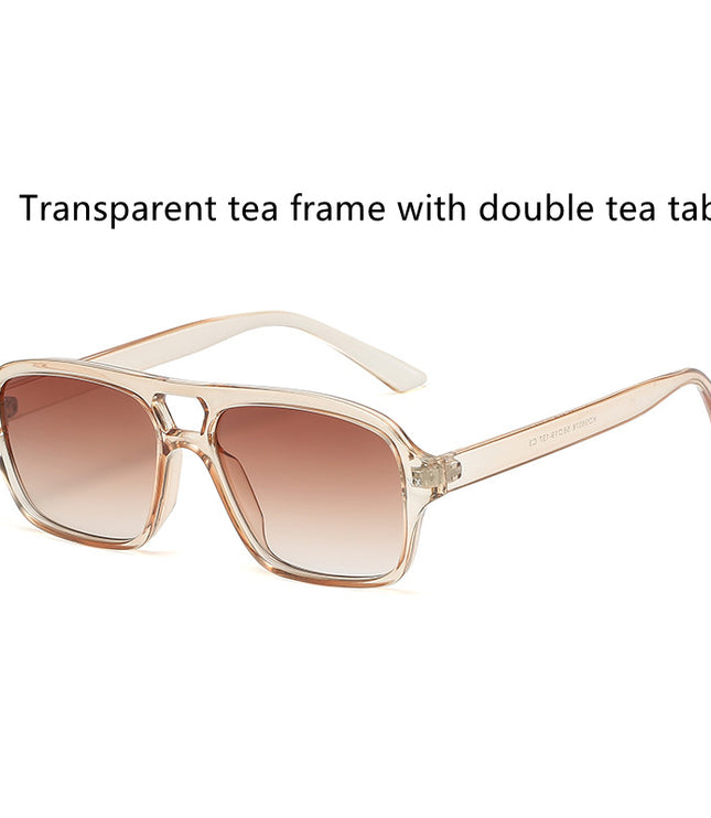 Retro Double Bridge Polygonal Sunglasses For Men And Women