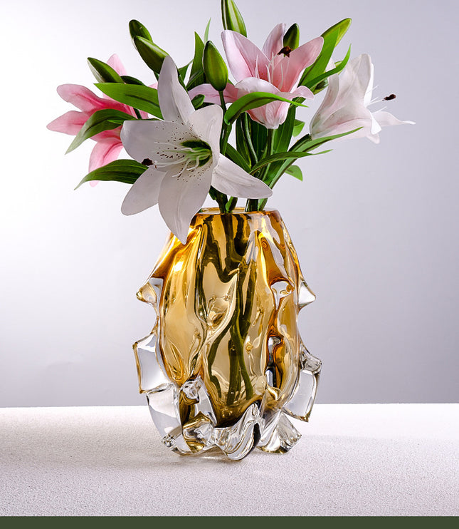 Creative Crystal Glass Vase Flower Arrangement Art Ornaments