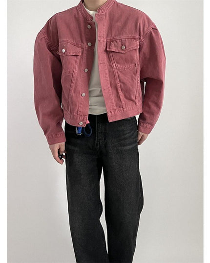 Loose Lapel Short Denim Coat
