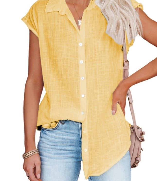 Women's Solid Color Single Breasted Shirt