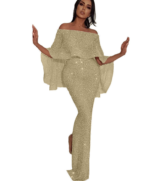 One-shoulder Dress With Big Ruffled Back And Wrapped Chest