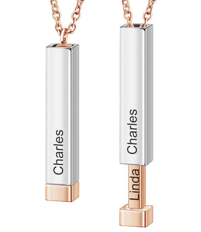 Customize Lovers Name Stainless Steel Necklace Remember Your Most Meaningful Phrase Word