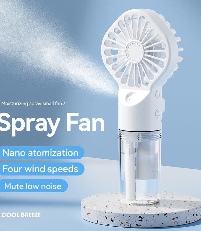 Portable Handheld Spray Fan 4-Speed Water Spray Mist Fan Summer Cooling Artifact USB Charging Summer Supplies Outdoor Mini Fan