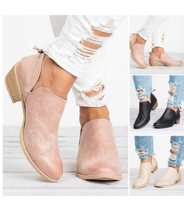 Autumn Women Shoes Retro High Heel Ankle Boots