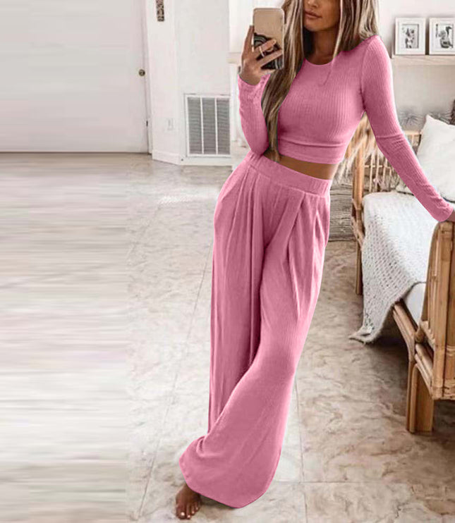 Knitted Casual Home Two Piece Suit