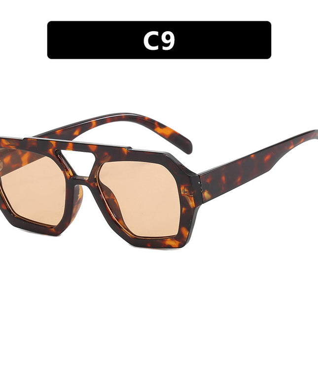 Ins Big Frame Leopard Sunglasses Summer Sunshade Beach Vacation Glasses