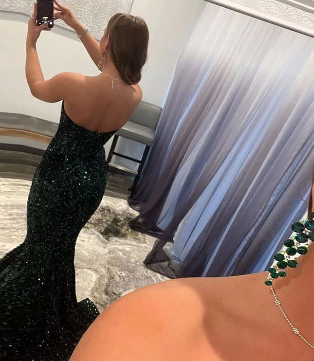 Sequin Evening Dresses For Women Formal Sexy Long Prom Party Gowns