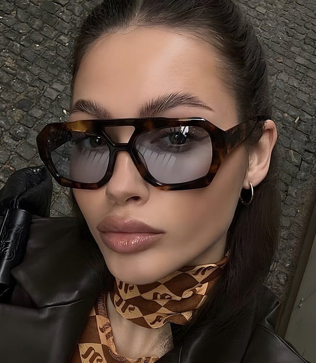 Ins Big Frame Leopard Sunglasses Summer Sunshade Beach Vacation Glasses