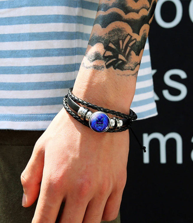 Zodiac Constellation Bracelet Braided Design Bracelet For Men Women Kids