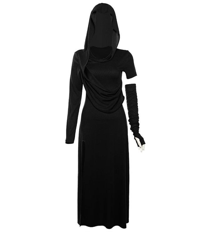 Halloween High Waist Sheath Dress Dark Witch Party Costume