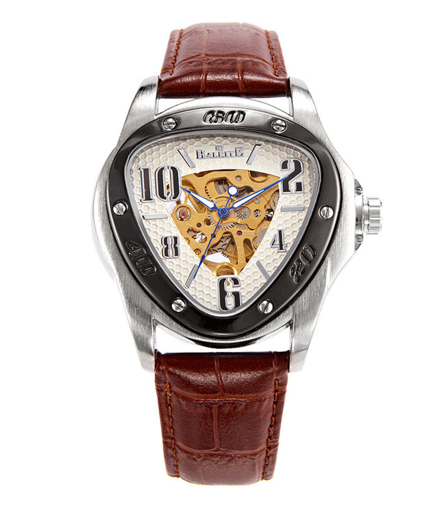 European And American Style Men's Fashion Casual Hollow Triangle Mechanical Watch