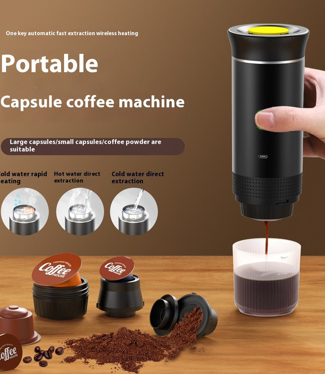 Electric Grinder Coffee Travel Handy 3 In1 Espresso Portable Coffee Espresso Maker Machine Cafe Portable Capsule Coffee Machine Kitchen Gadgets