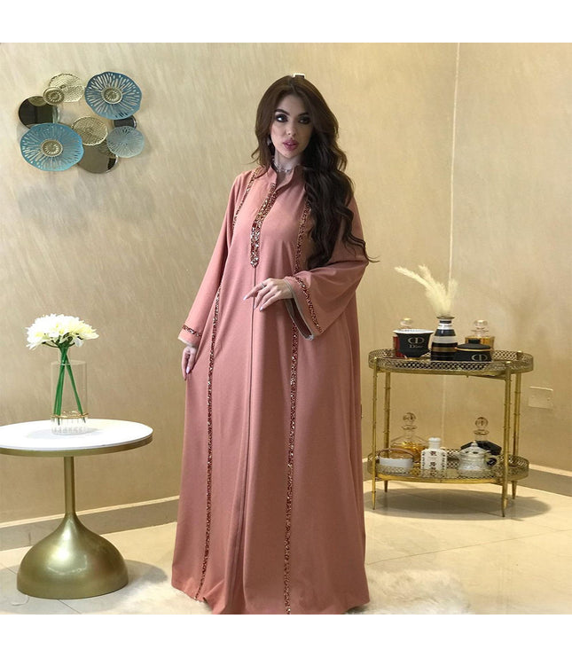 Women's Diamond Ribbon Loose Swing Dress Musilm Robe